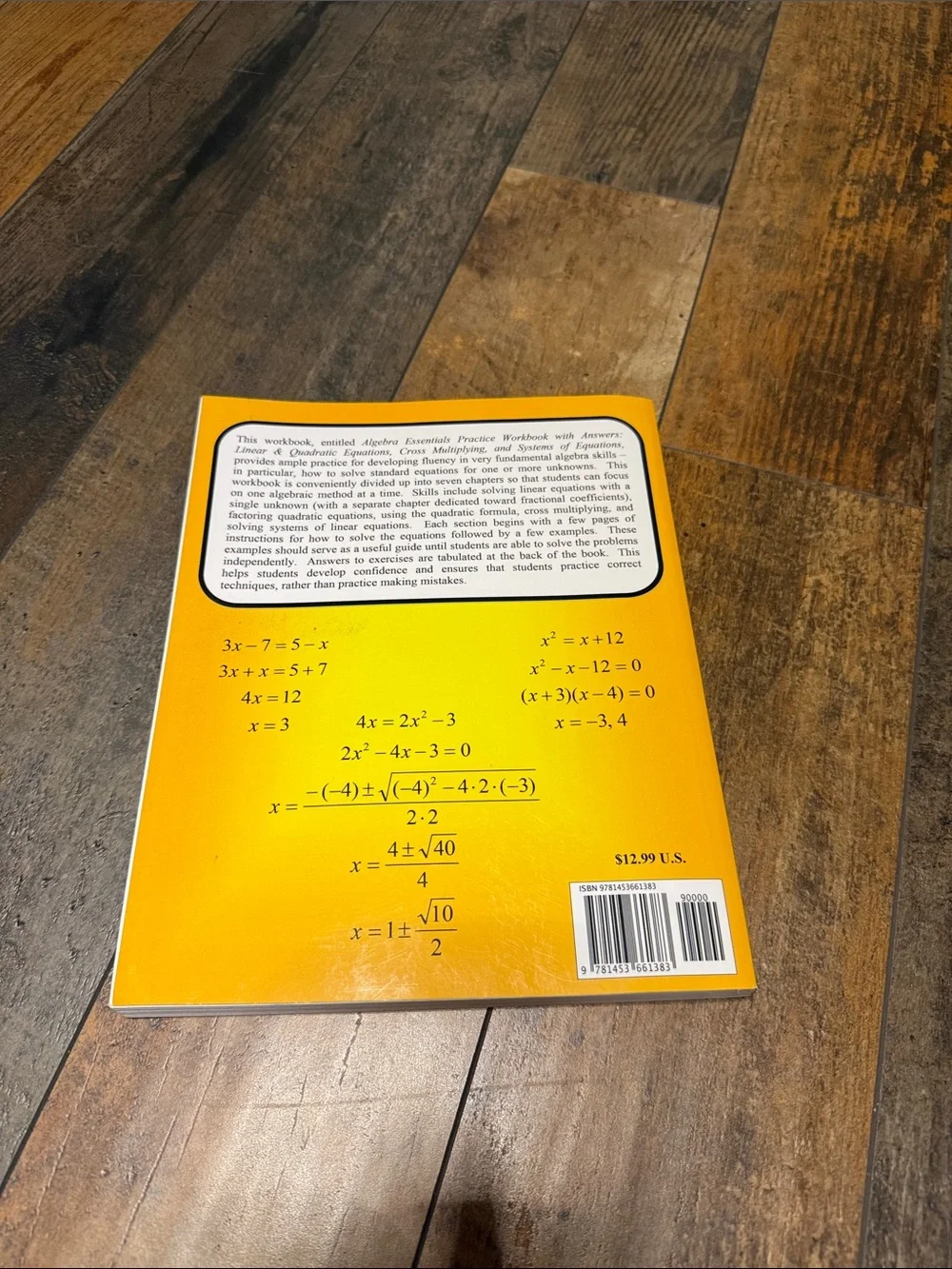 Algebra Essentials Practice Workbook with Answers - Yellow